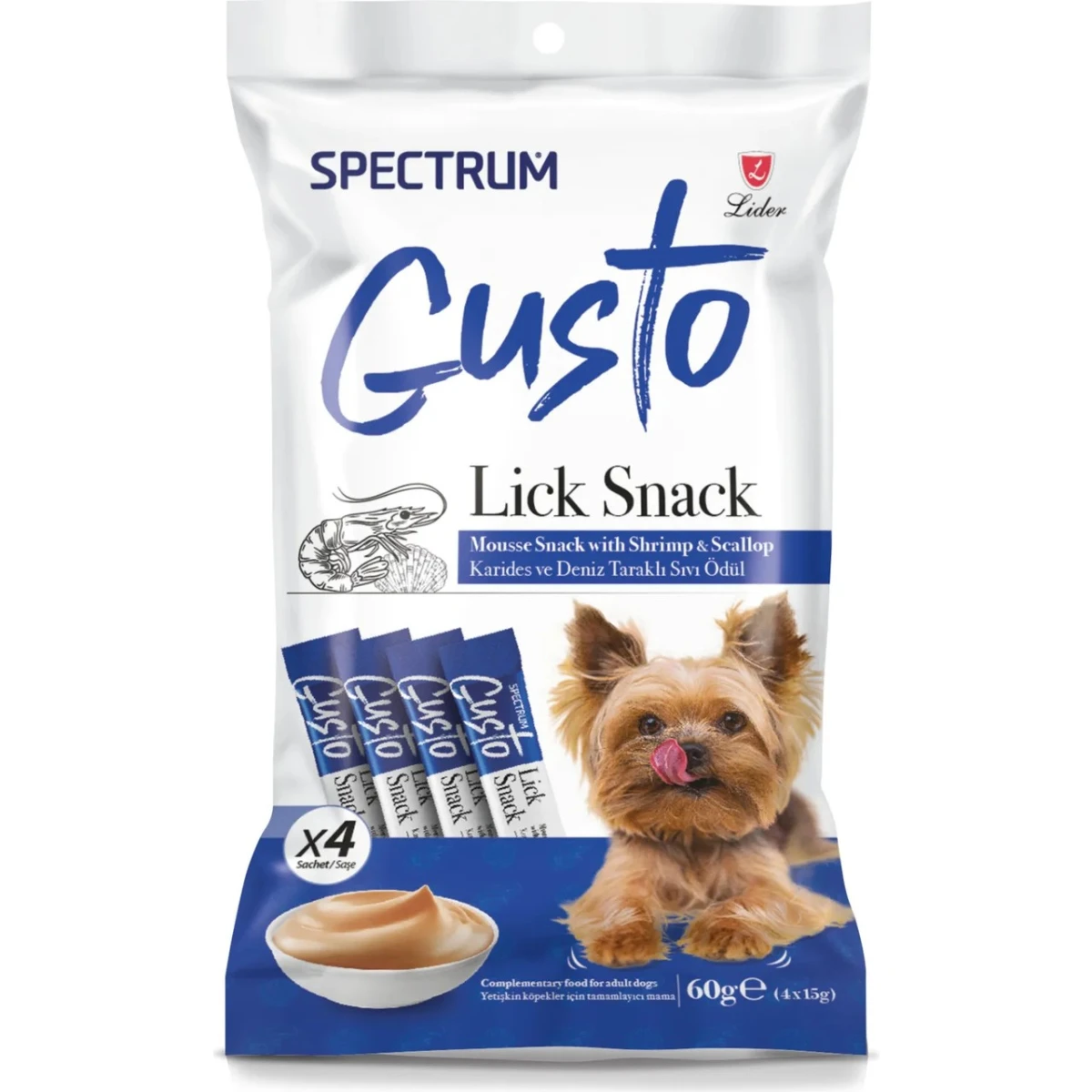 Spectrum Gusto Karidesli ve Deniz Taraklı Sıvı Köpek Ödül Maması 4x15G