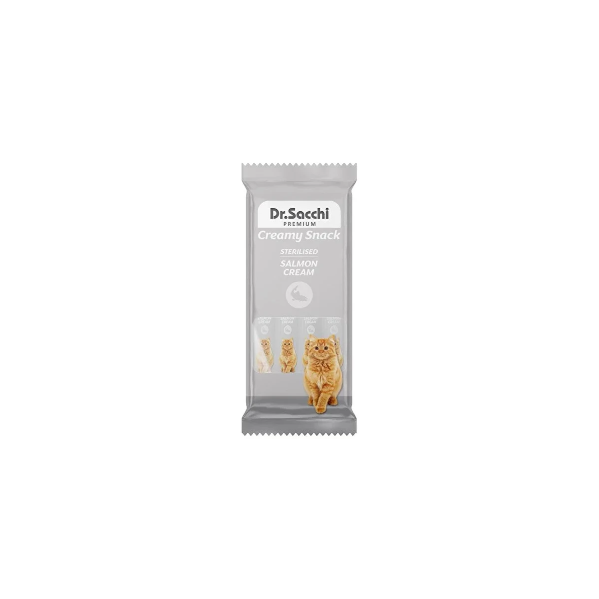 Dr. Sacchi Dr.Sacchi Creamy Snack Sterilised Salmon Sıvı Kedi Ödülü 4'Lü Paket