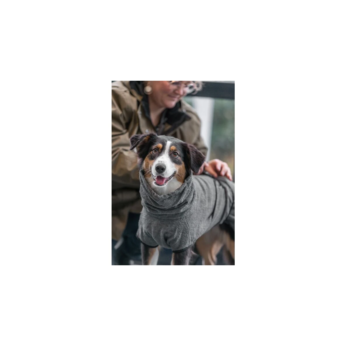 Trixie Köpek Havlu Bornoz Gri - görsel 5