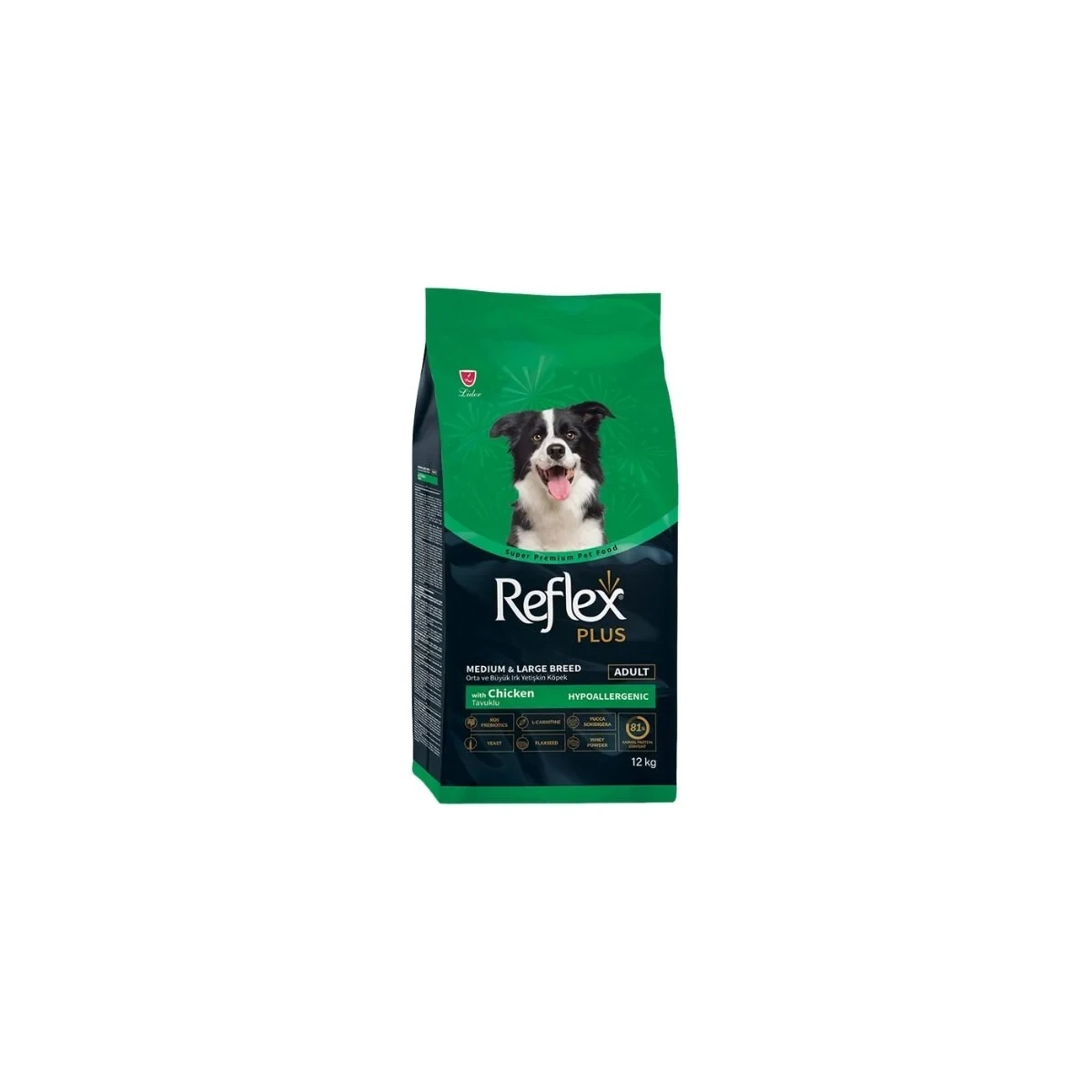 Reflex Plus Adult Orta ve Büyük Irk Tavuklu Yetişkin Köpek Maması 12 Kg