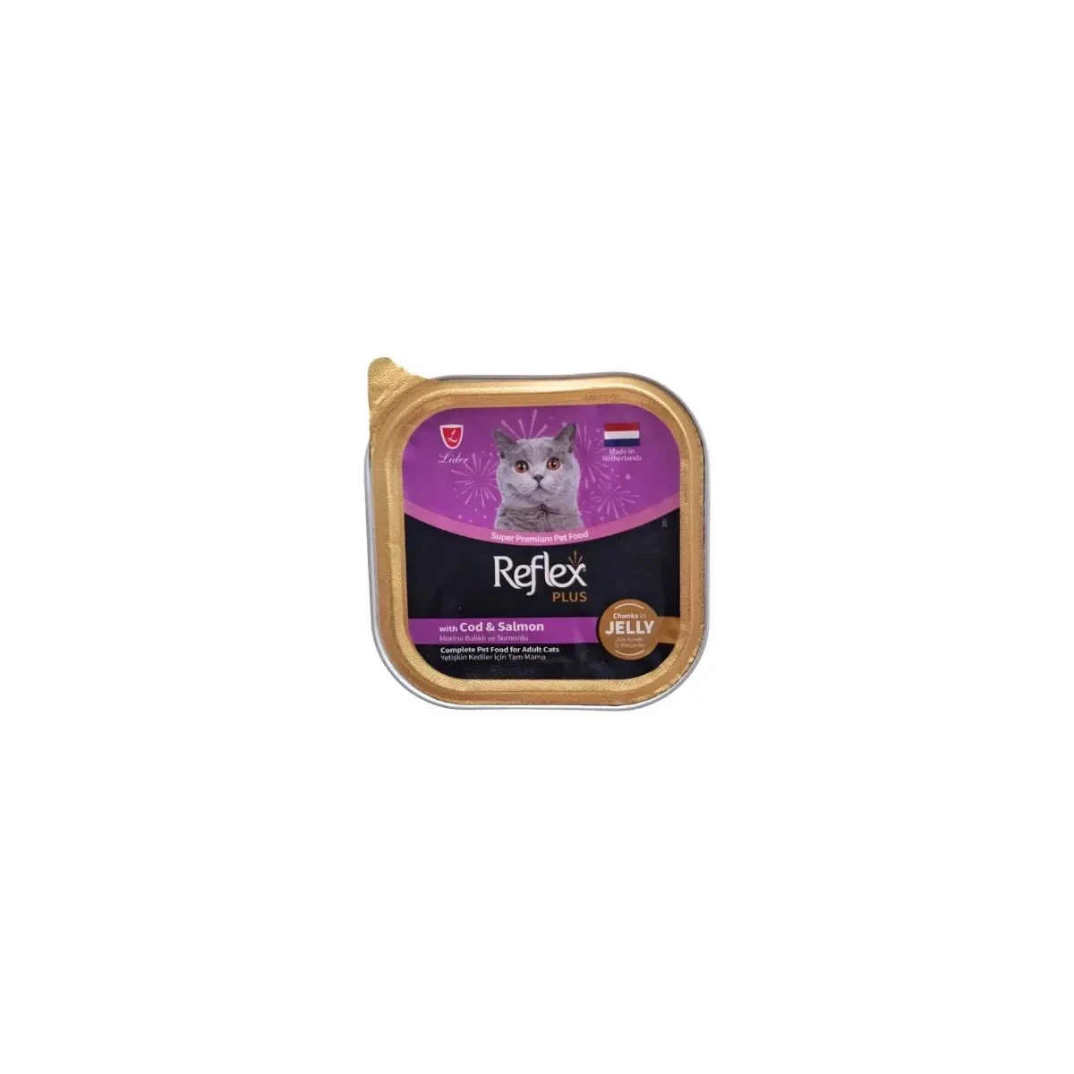 Reflex Plus Jelly Morina Balıklı ve Alabalıklı Et Parçacıklı Kedi Yaş Maması 85gr