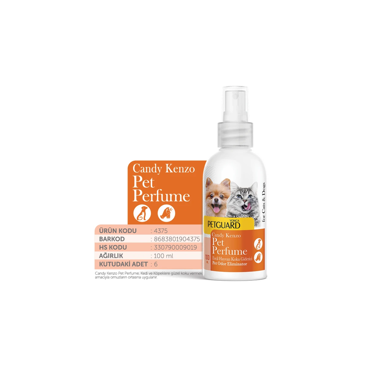 Petguard Candy Kedi Köpek Parfümü