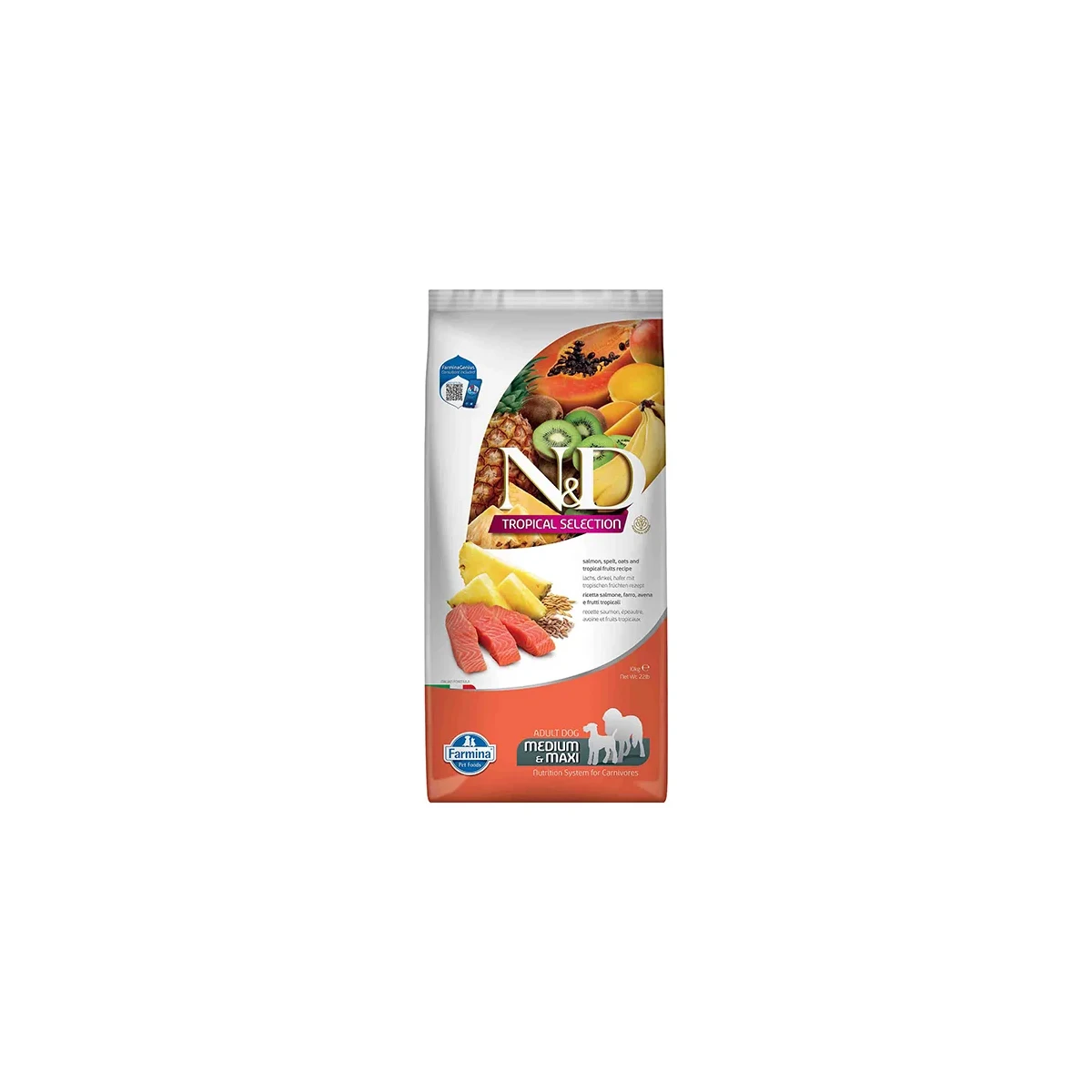 N&D Tropical Selection Somonlu Tropikal Meyveli Orta ve Büyük Irk Yetişkin Köpek Maması 10kg