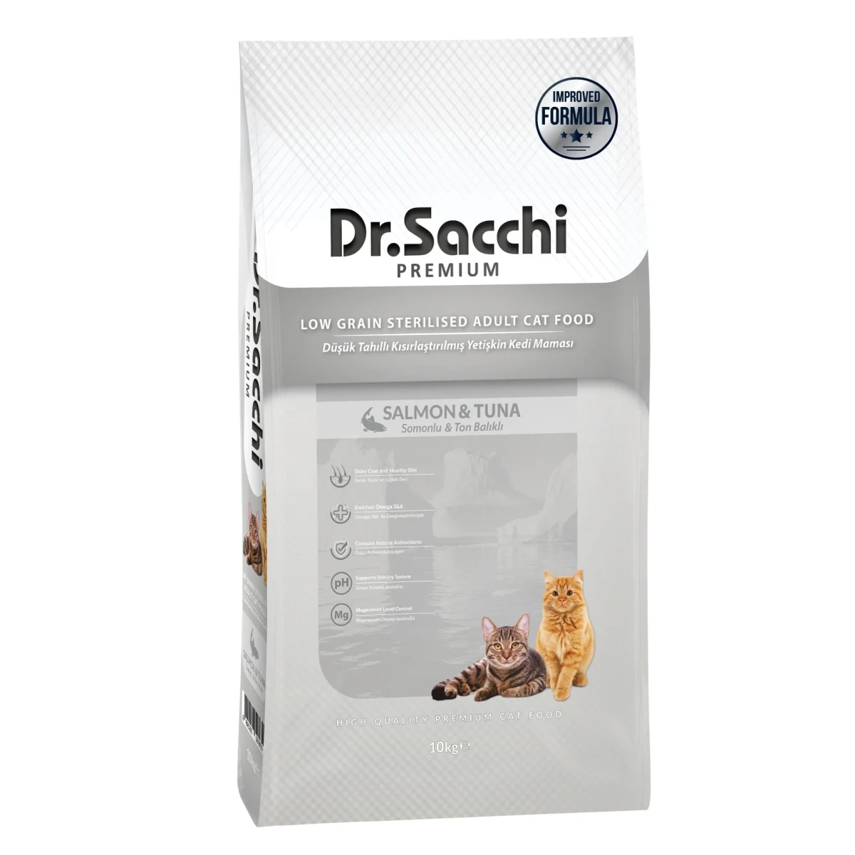 Dr.Sacchi Premium Düşük Tahıllı Kısır Kedi Maması 10 Kg