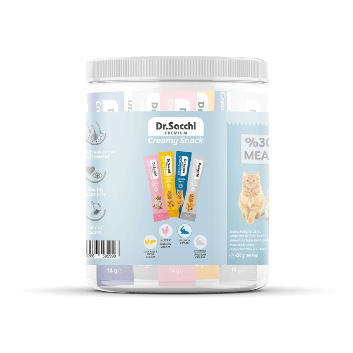Dr.Sacchi Kedi Creamy Snack 14 Gr Karışık- 30'Lu Kavanoz