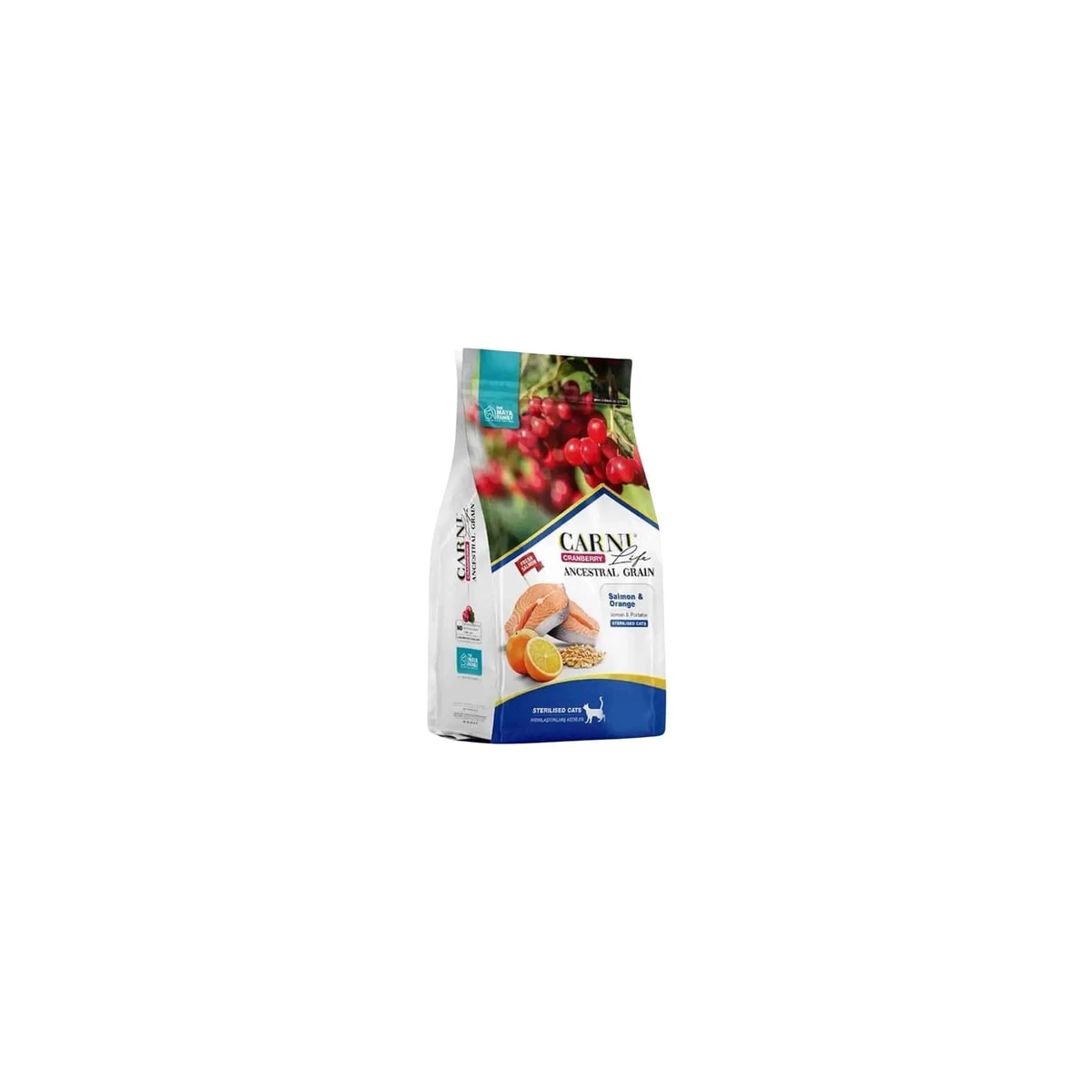 Carni Life Cranberry Ancestral Grain Sterilised Somonlu & Portakallı Kısırlaştırılmış Kedi Maması - 10 KG + 2 KG Bonus