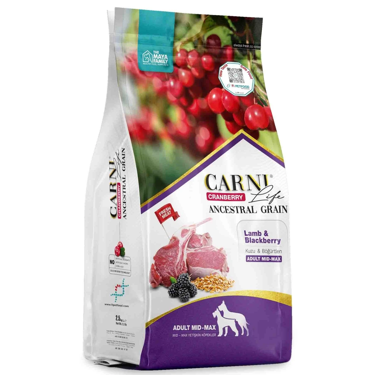Carni Life Cra Cranberry Ancestral Grain Köpek Kuzu & Böğürtlen Yetişkin Medium & Maxi 12 KG + 3 KG Bonus Paket