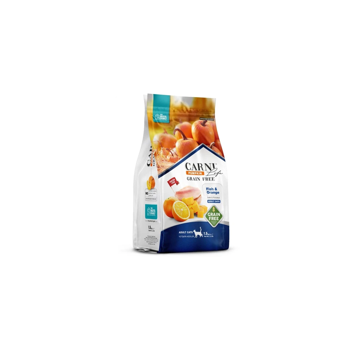 Carni Life Pumpkin Tahılsız Kedi Balık & Portakal Yetişkin Maması 1,5 KG