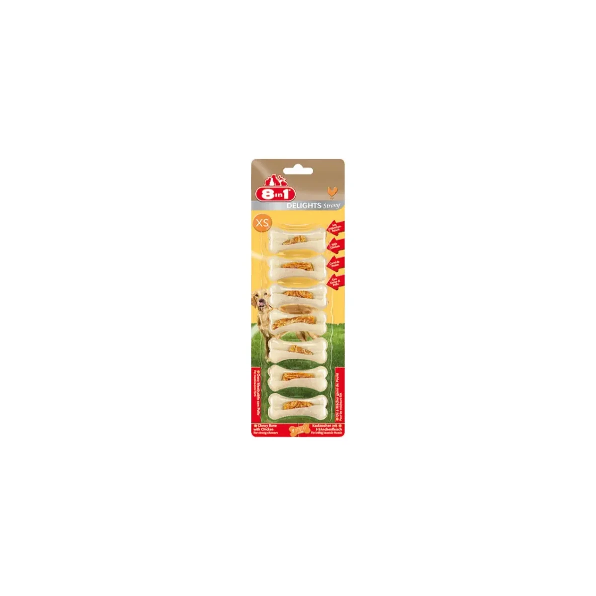 8IN1 Delights Strong Köpek Ödül Kemiği Tavuklu XS - 140GR