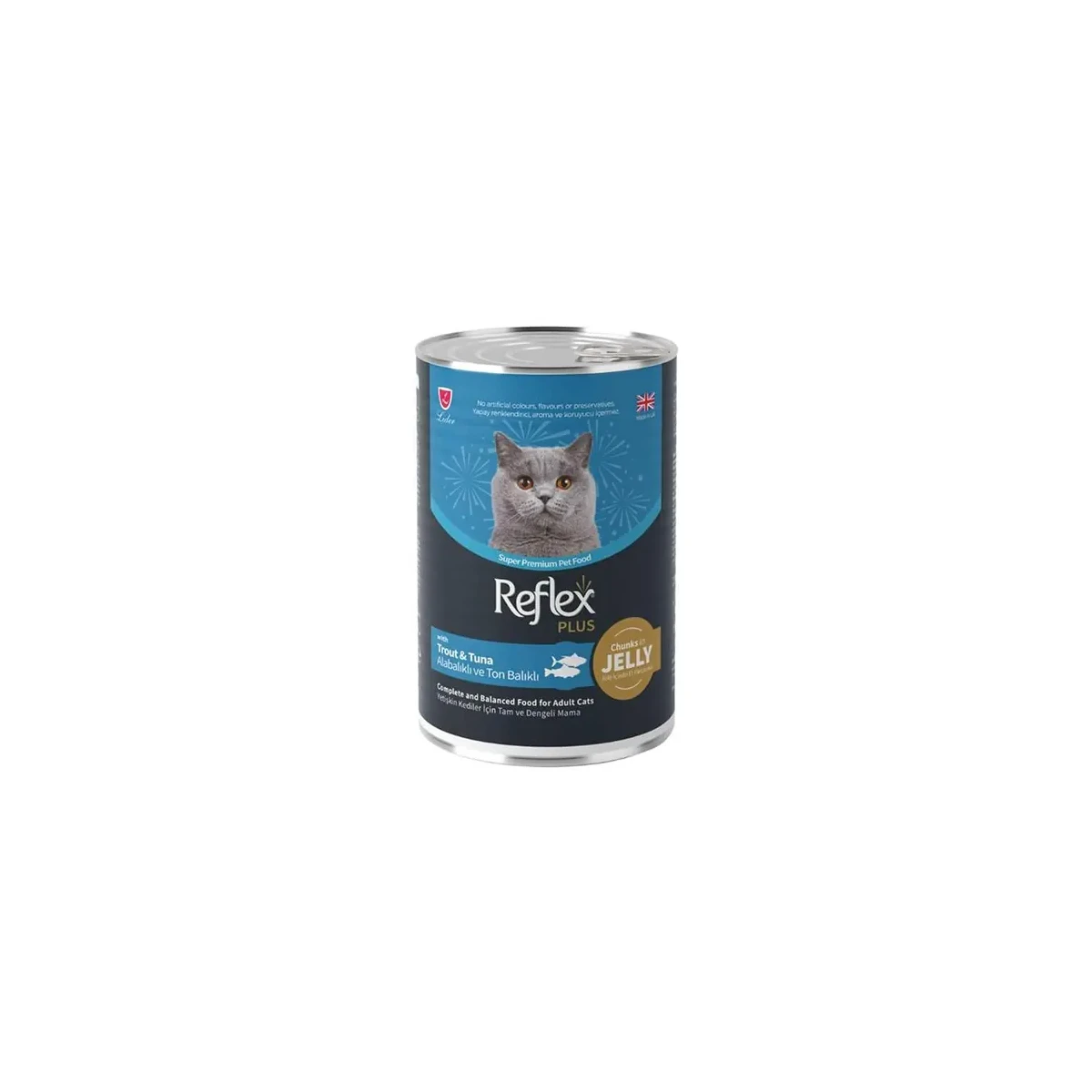Reflex Plus Jöle İçinde Alabalıklı ve Ton Balıklı Yetişkin Kedi Konservesi 400gr