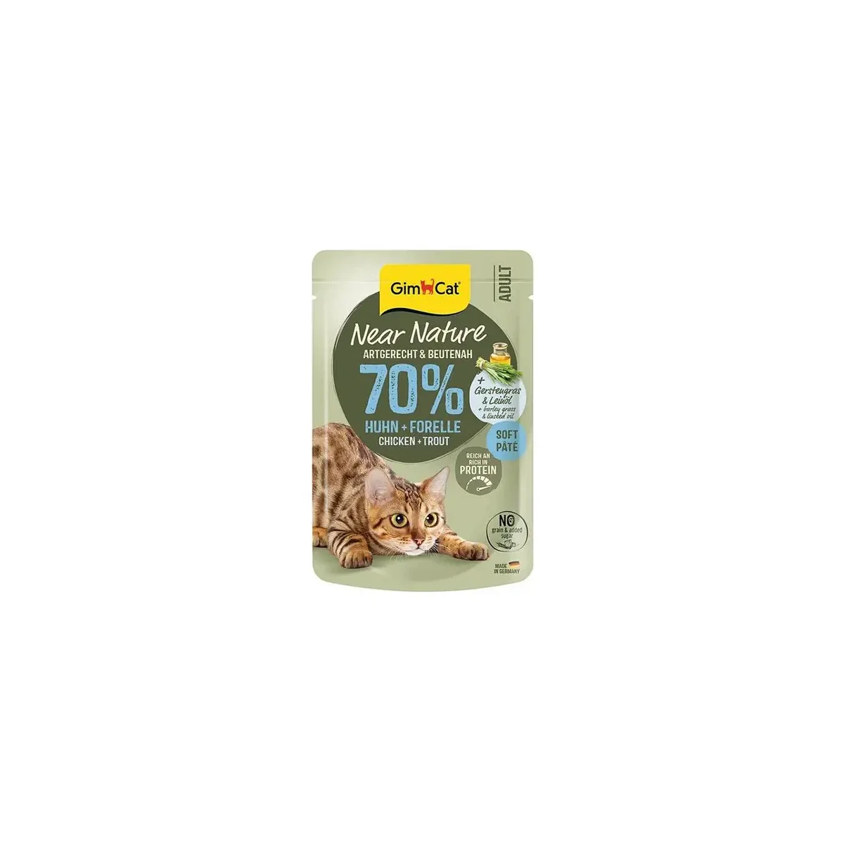 Gimcat Near Nature Pouch Tavuklu ve Alabalıklı Yaş Kedi Maması 85 Gr