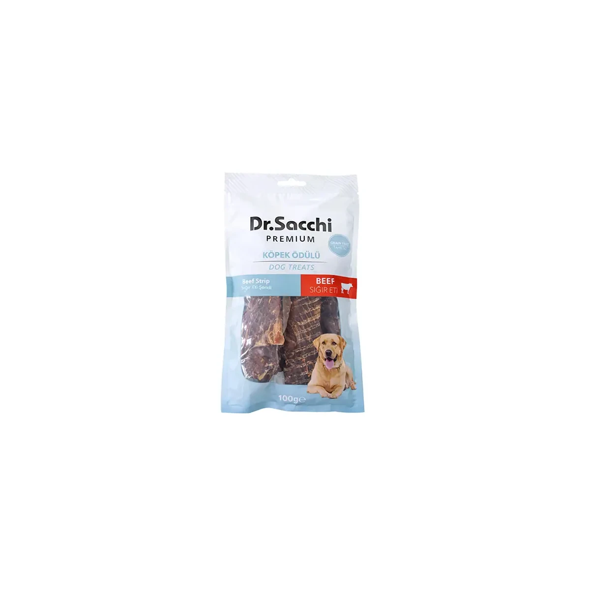 Dr.Sacchi Premium Sığır Eti Şeritli Tahılsız Köpek Ödülü 100 Gr