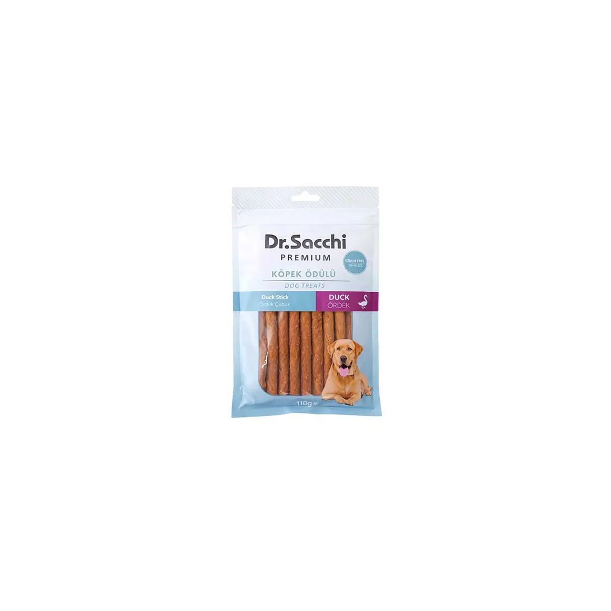 Dr.Sacchi Premium Ördekli Çubuk Tahılsız Köpek Ödülü 10lu 110 gr