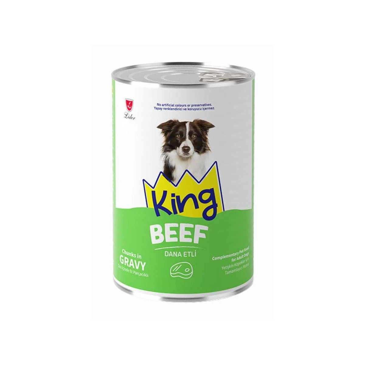 King Sos İçerisinde Et Parçacıklı Dana Etli Köpek Konservesi 400gr