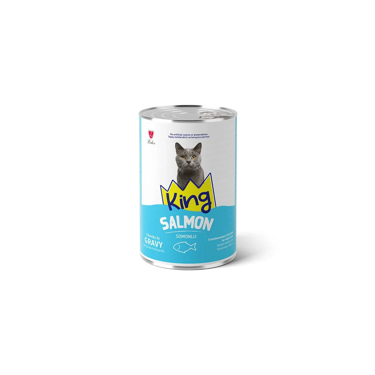 King Sos İçerisinde Et Parçacıklı Somonlu Kedi Konservesi 400 gr