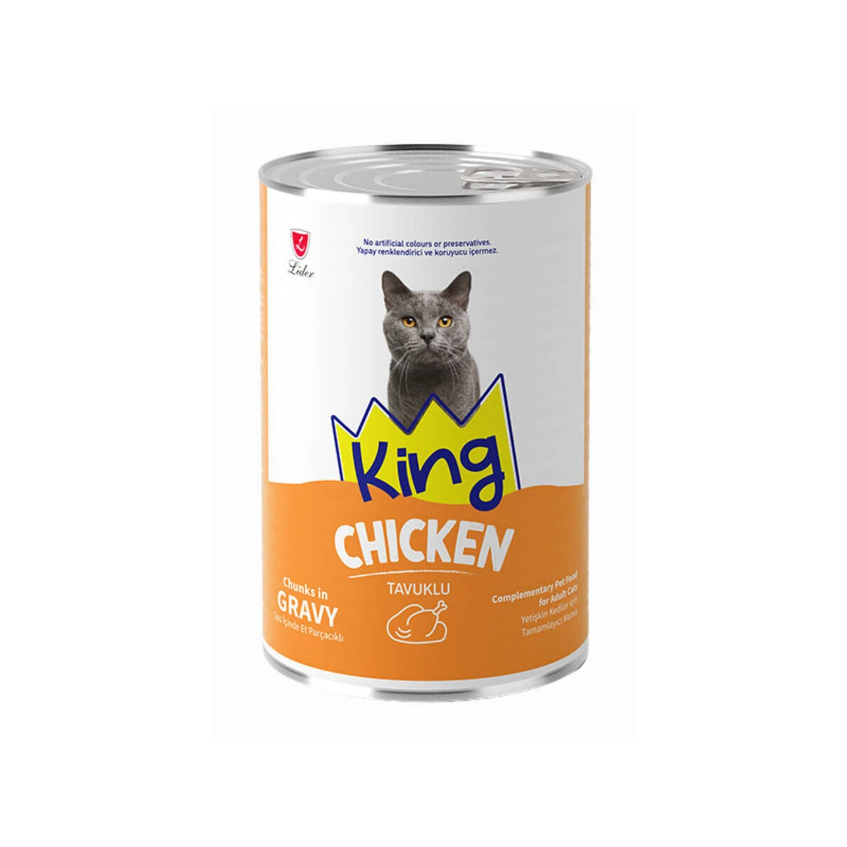 King Sos İçerisinde Et Parçacıklı Tavuklu Kedi Konservesi 400gr