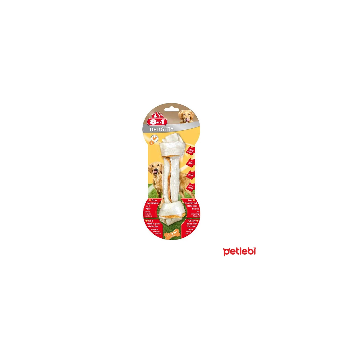 8in1 Delights Bones Tavuklu Düğümlü Tartar Önleyici Köpek Ağız Bakım Kemiği 85gr [L]