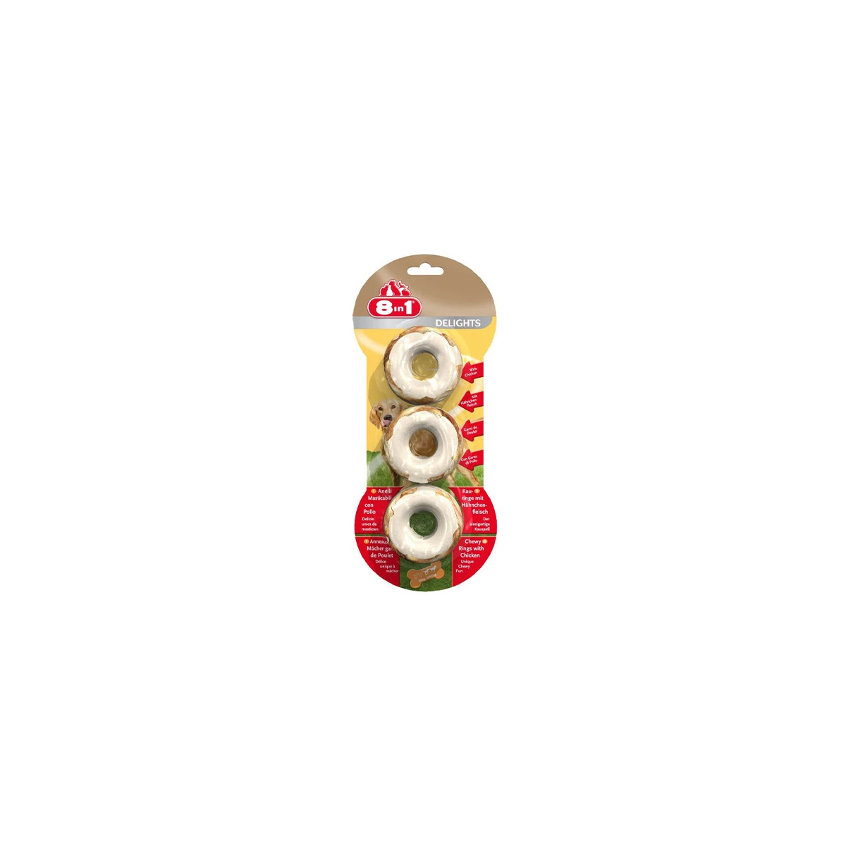 8in1 Delights Bones Halka Şeklinde Köpek Ağız Bakım Kemiği (3'lü) 119gr