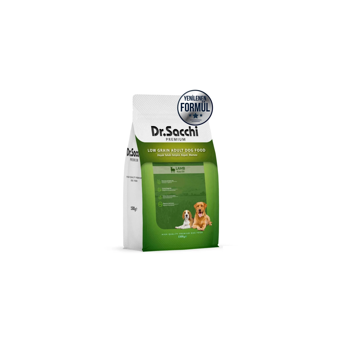 Dr.Sacchi Premium Kuzu Etli Düşük Tahıllı Yetişkin Köpek Maması 1,5kg