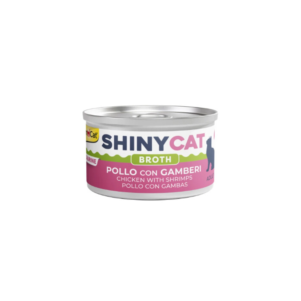 GimCat Shinycat Broth Sos İçinde Tavuklu ve Karidesli Kedi Konservesi 70gr