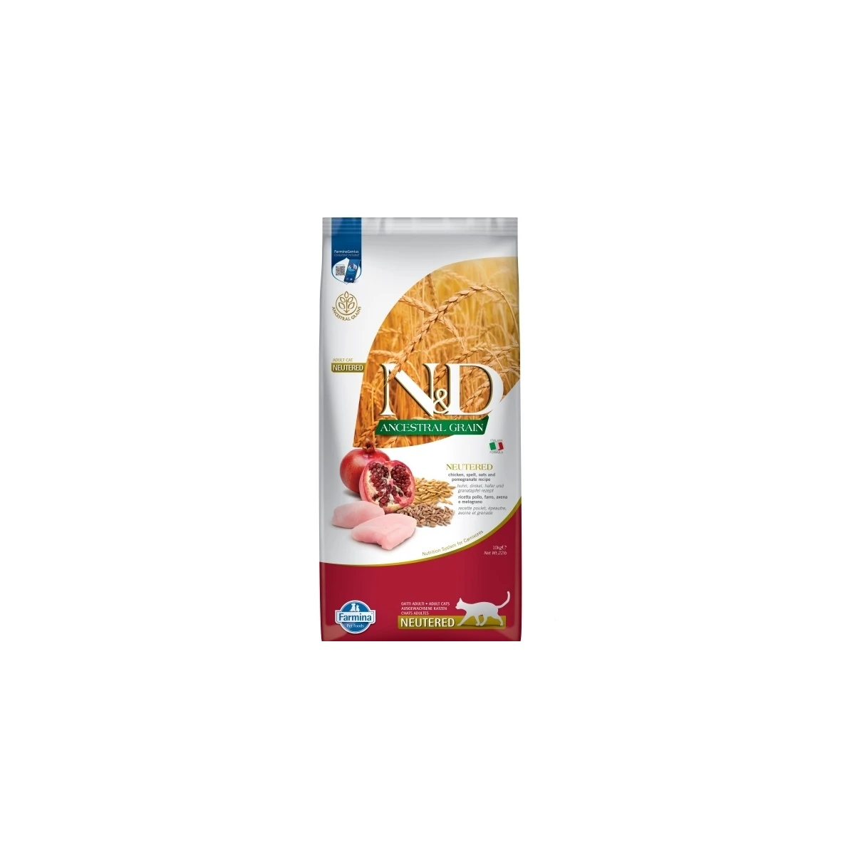 ND Ancestral Grain Tavuklu ve Narlı Ata Tahıllı Kısırlaştırılmış Kedi Maması 10kg