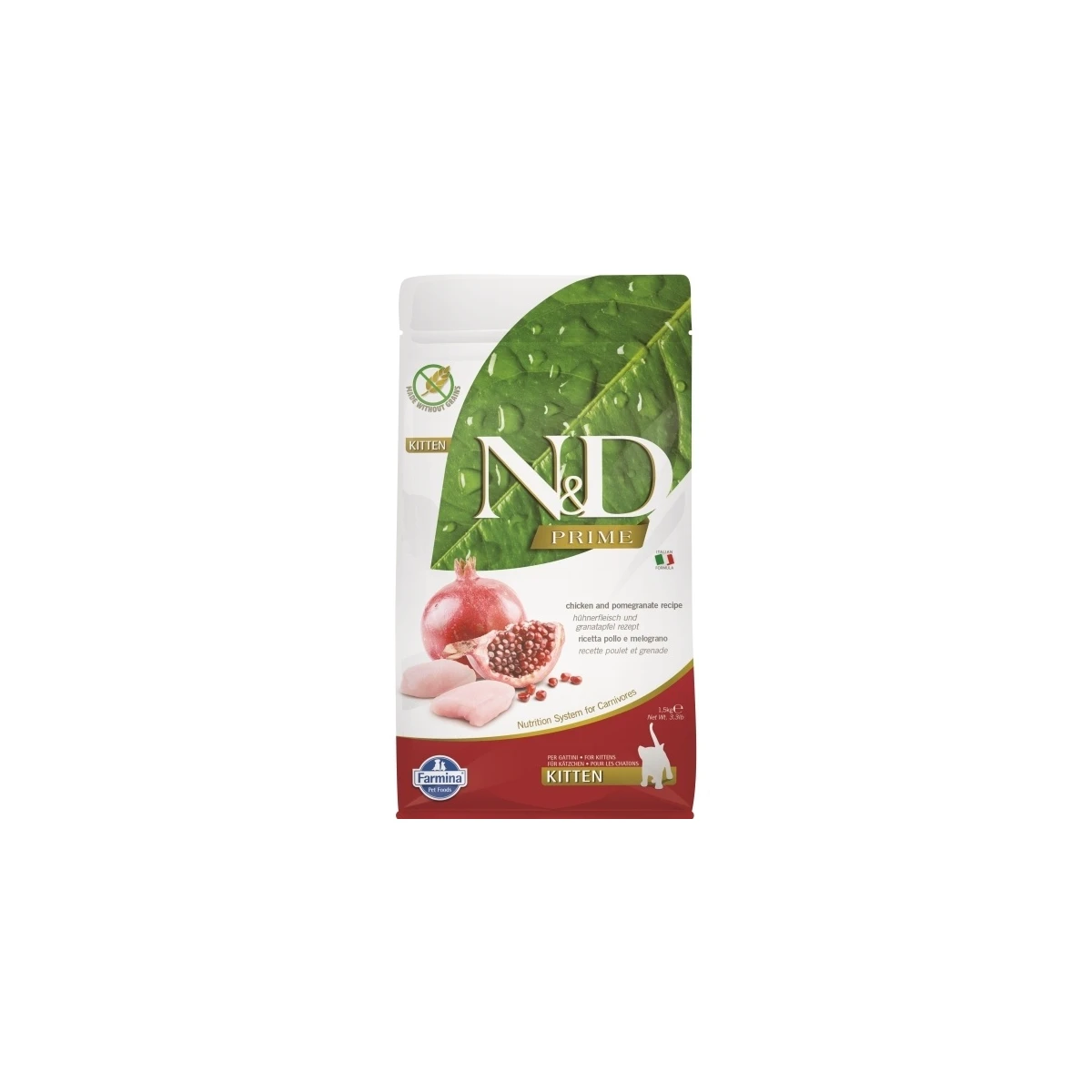 ND Prime Tavuklu ve Narlı Tahılsız Yavru Kedi Maması 1,5kg