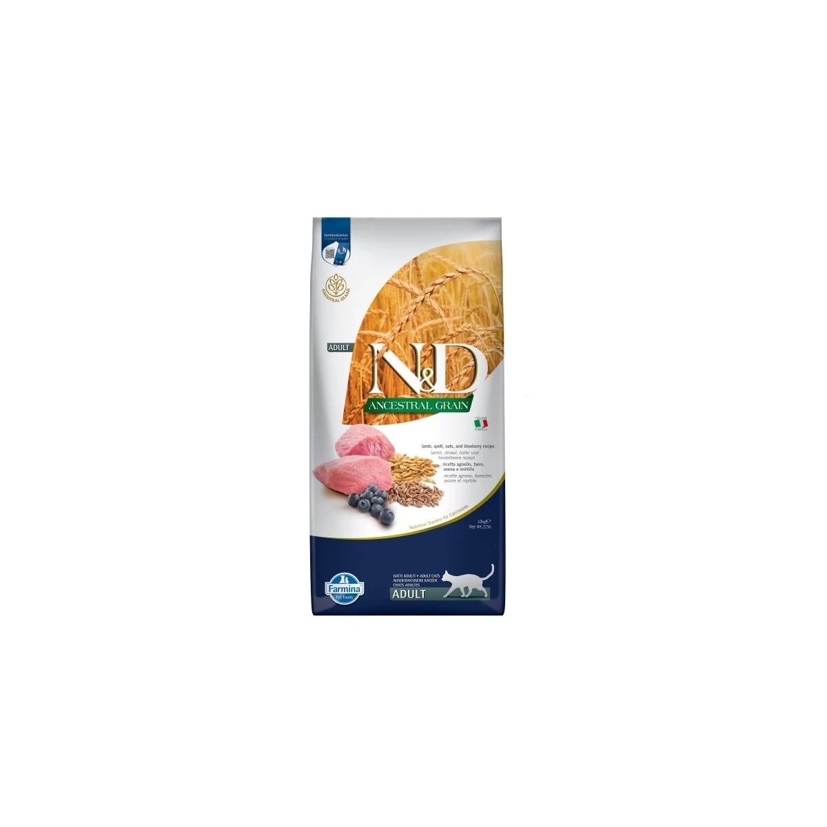 ND Ancestral Grain Kuzu Etli ve Yaban Mersinli Ata Tahıllı Yetişkin Kedi Maması 10kg
