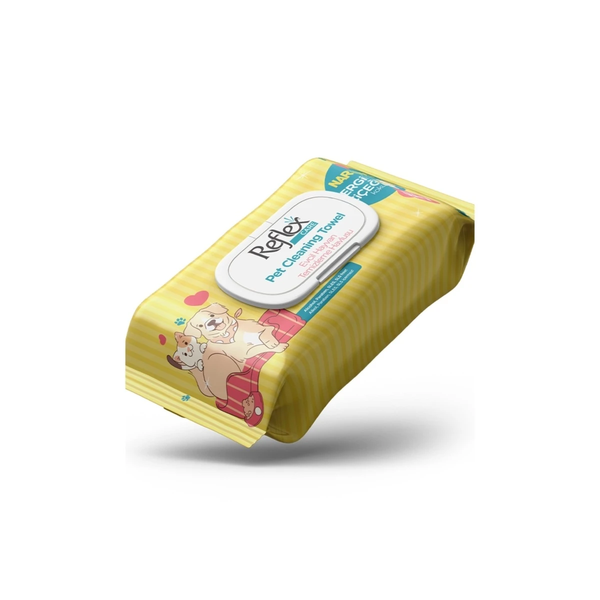 Reflex Care Nergis Kokulu Kedi ve Köpekler için Çok Amaçlı Hijyenik Temizleme Mendili (50'li)