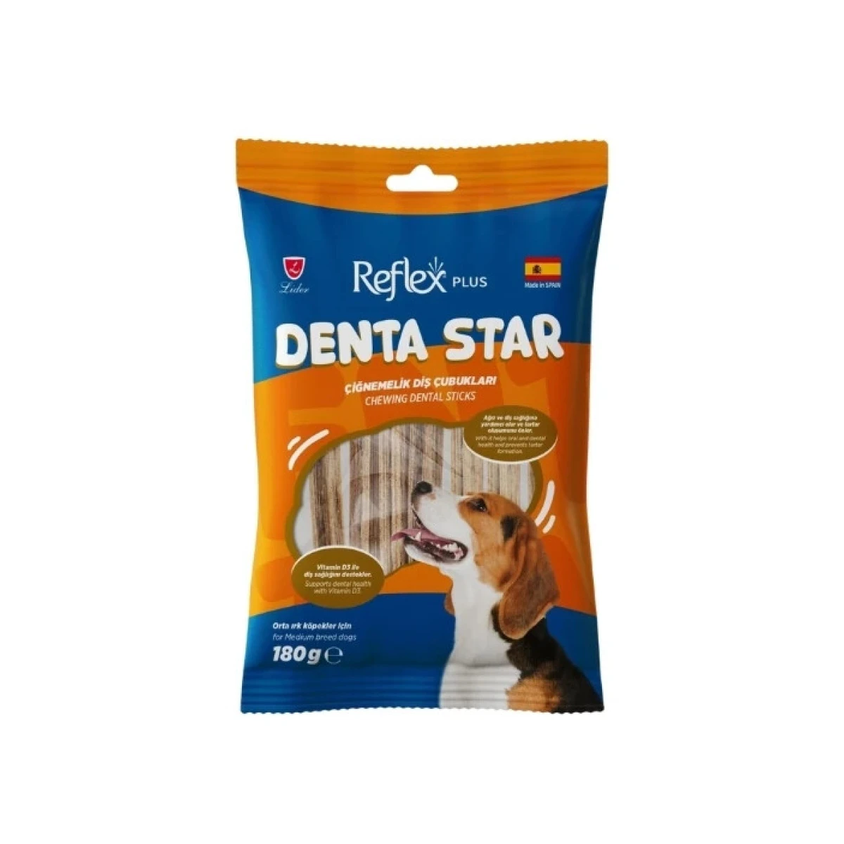 Reflex Plus Denta Star Diş Sağlığı Destekleyici Orta Irk Köpek Ödül Maması 180gr