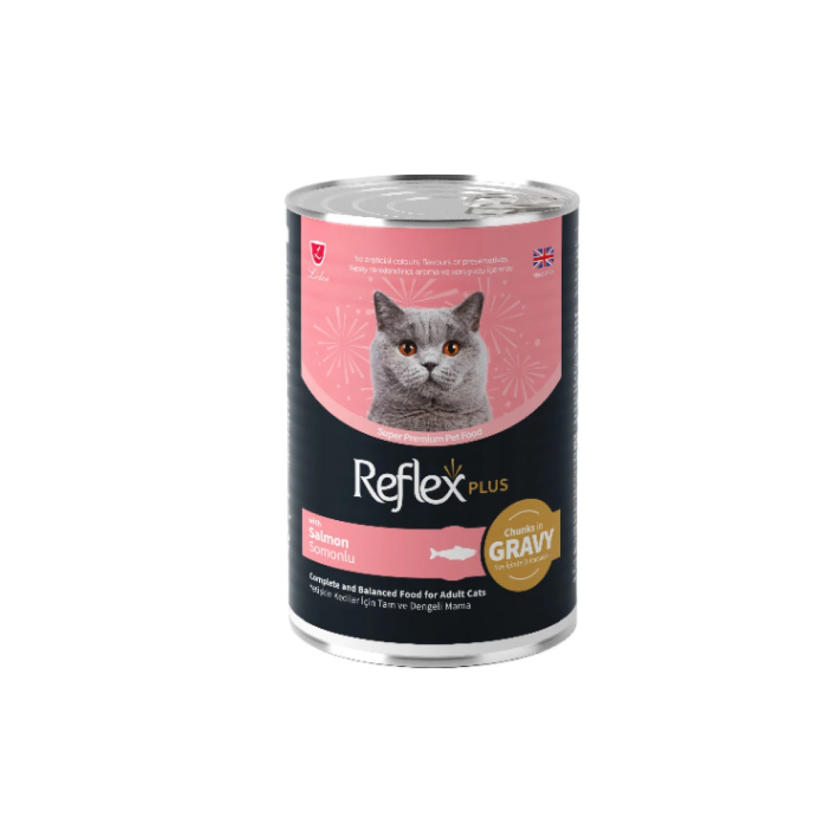 Reflex Plus Sos İçinde Parça Etli Somonlu Yetişkin Kedi Konservesi 400gr