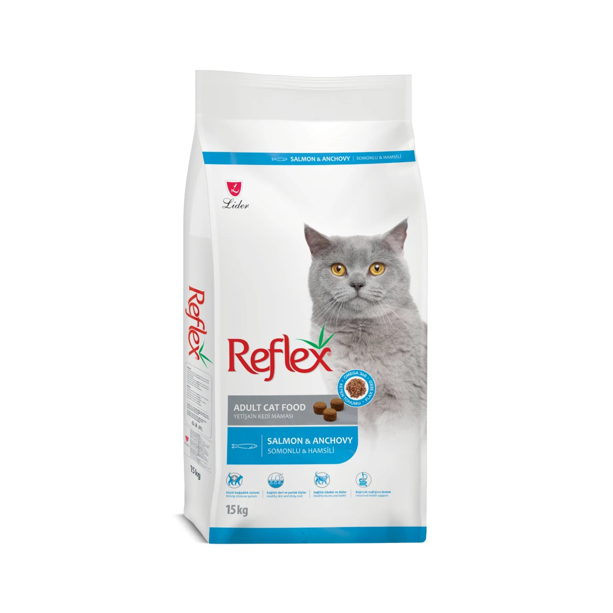 Reflex Somonlu ve Hamsili Yetişkin Kedi Maması 15kg
