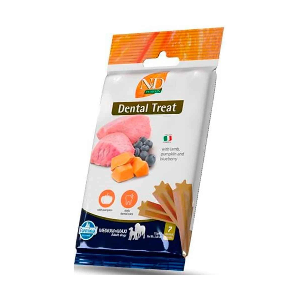 N&D Treat Dental Kuzulu Yaban Mersinli Orta ve Büyük Irk Köpek Ödülü 100gr (7 Adet)