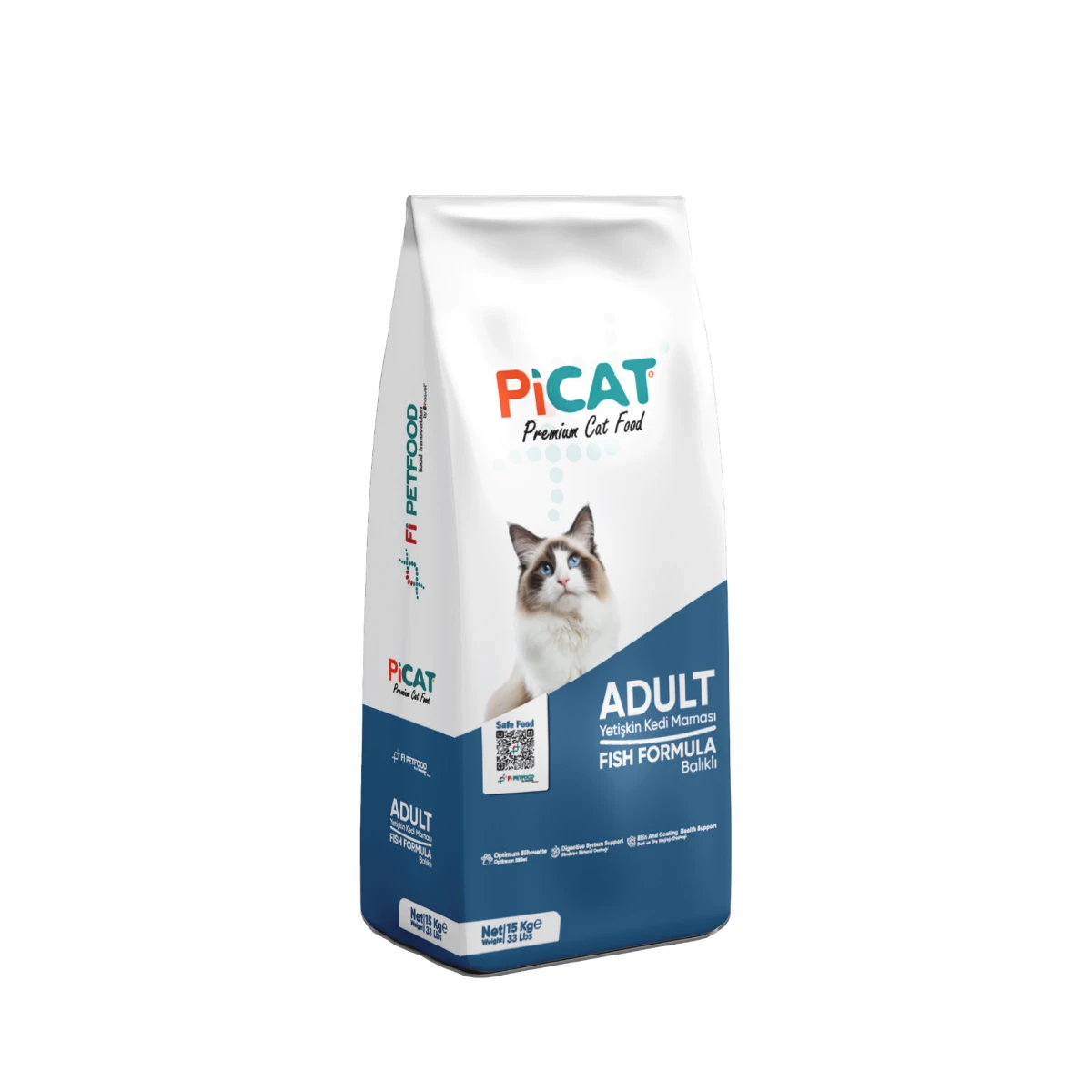 Pi Cat Balıklı Yetişkin Kedi Maması 15 Kg