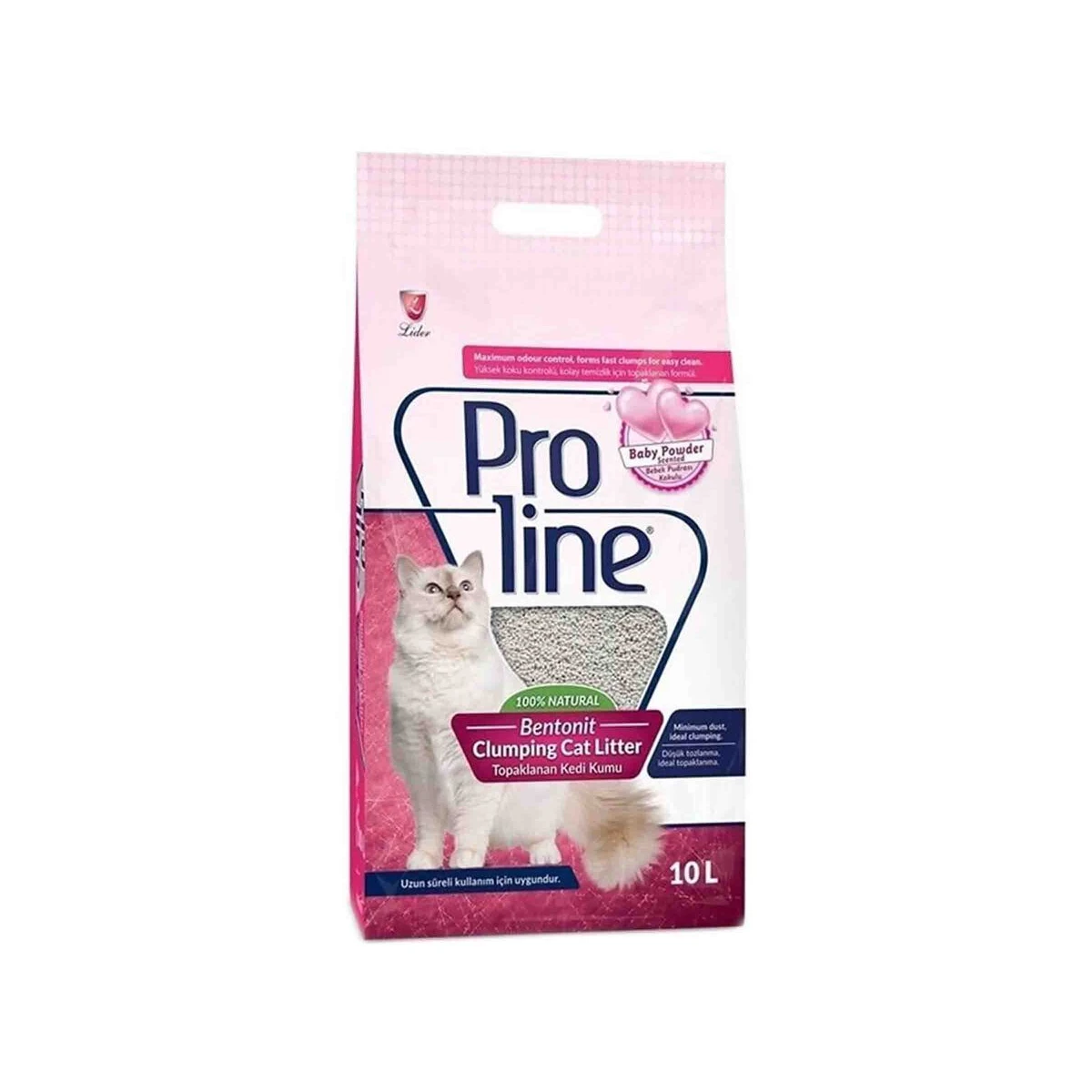Proline Bebek Pudrası Kokulu Bentonit Kalın Taneli Kedi Kumu 10lt