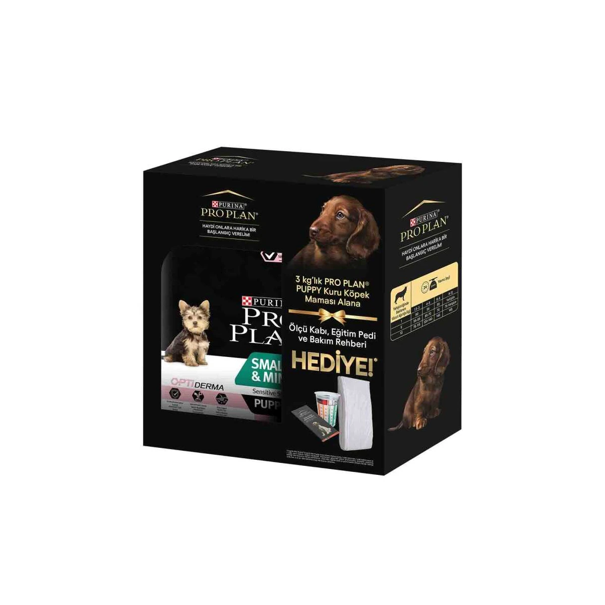 Proplan Puppy Small Sensitive Somonlu Küçük Irk Hassas Yavru Köpek Maması 3 kg + Ölçü Kabı ve Eğitim Pedi Hediyeli