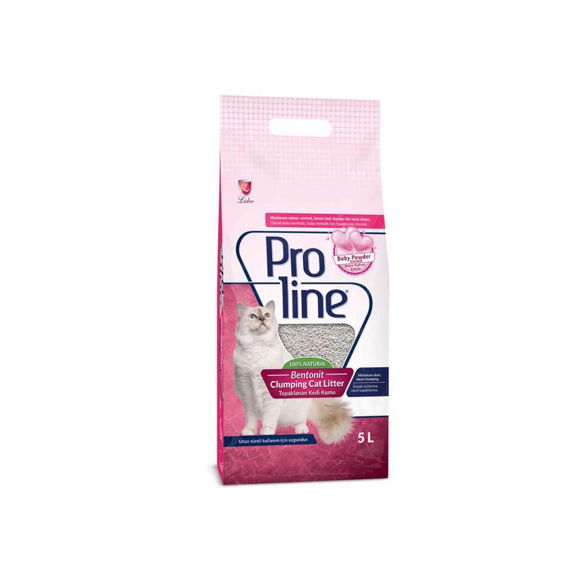 Proline Doğal Topaklanan Baby Powder Kokulu Kedi Kumu 5 Lt