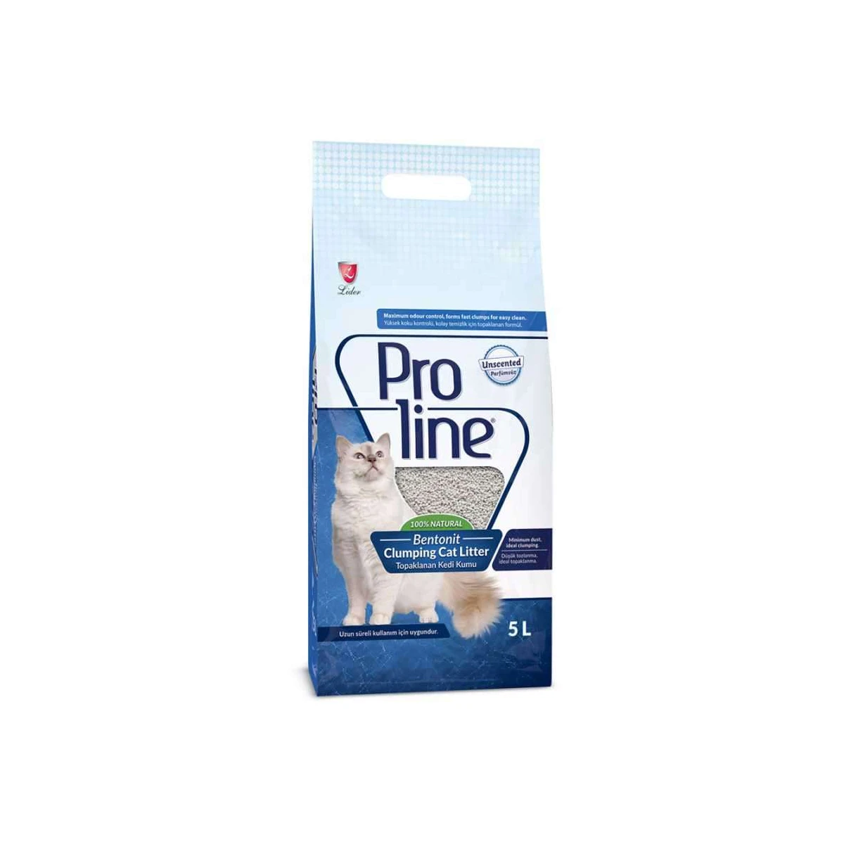 Proline Doğal Unscented Topaklanan Kokusuz Kedi Kumu 5 Lt
