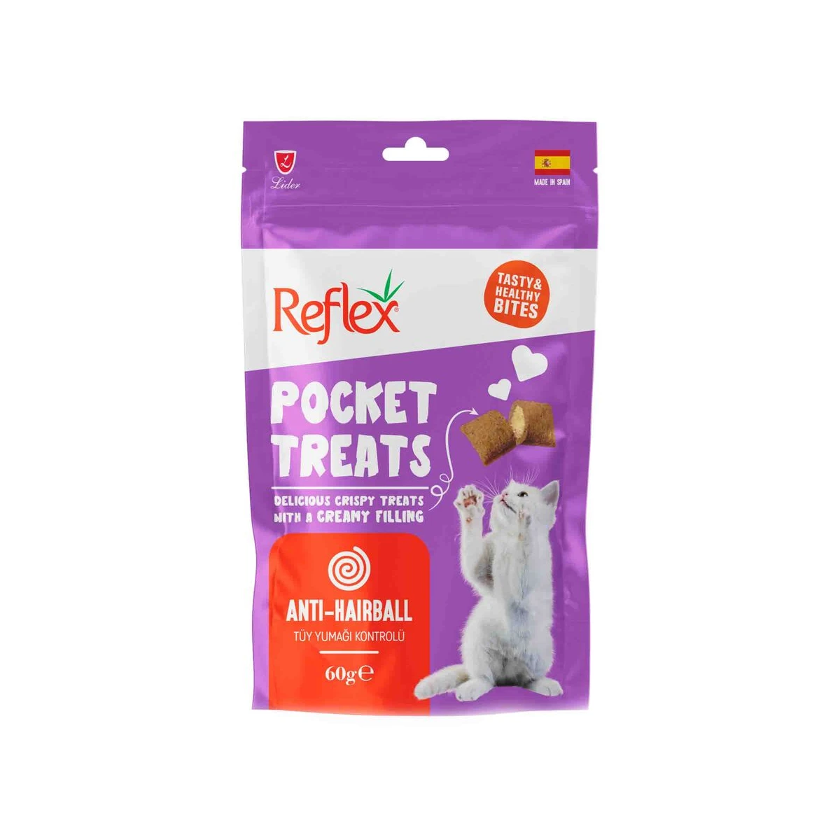 Reflex Pocket Treats Tüy Yumağı Kontrolü Yetişkin Kedi Ödül Maması 60gr