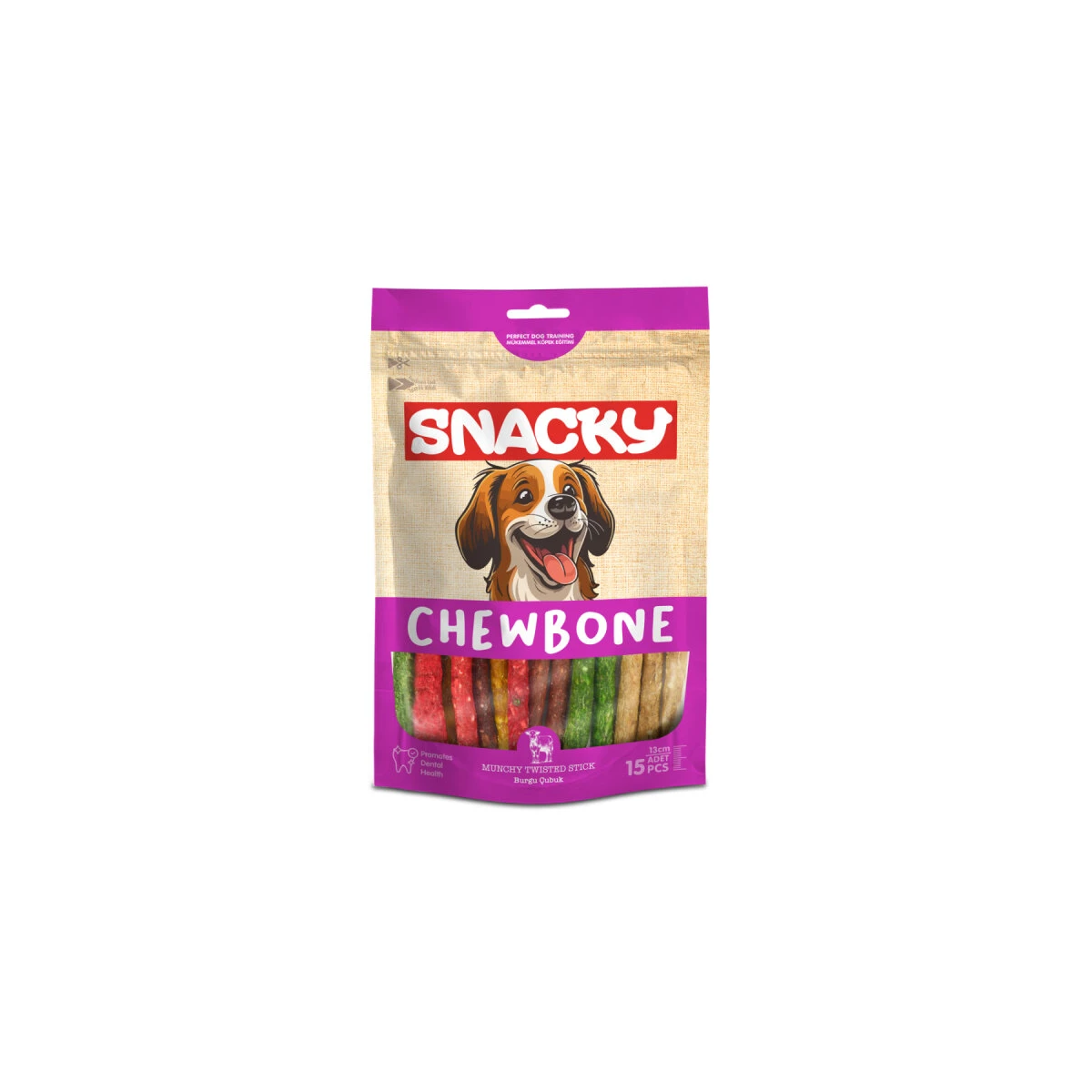 Snacky Munchy Köpek Burgu Çubuk 15'li *13cm *105g