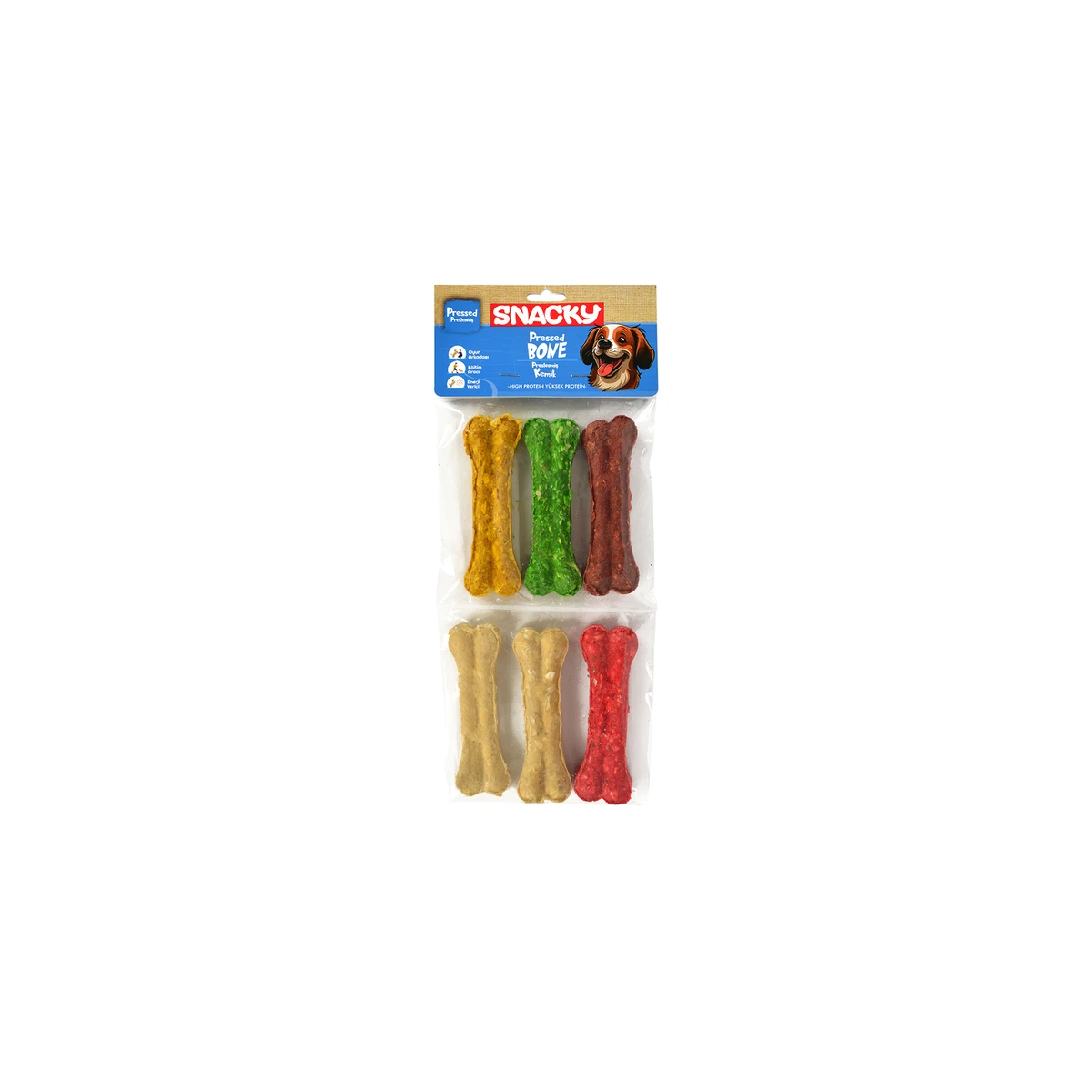 Snacky Munchy Köpek Press Kemik 6'lı *11,5cm *255g