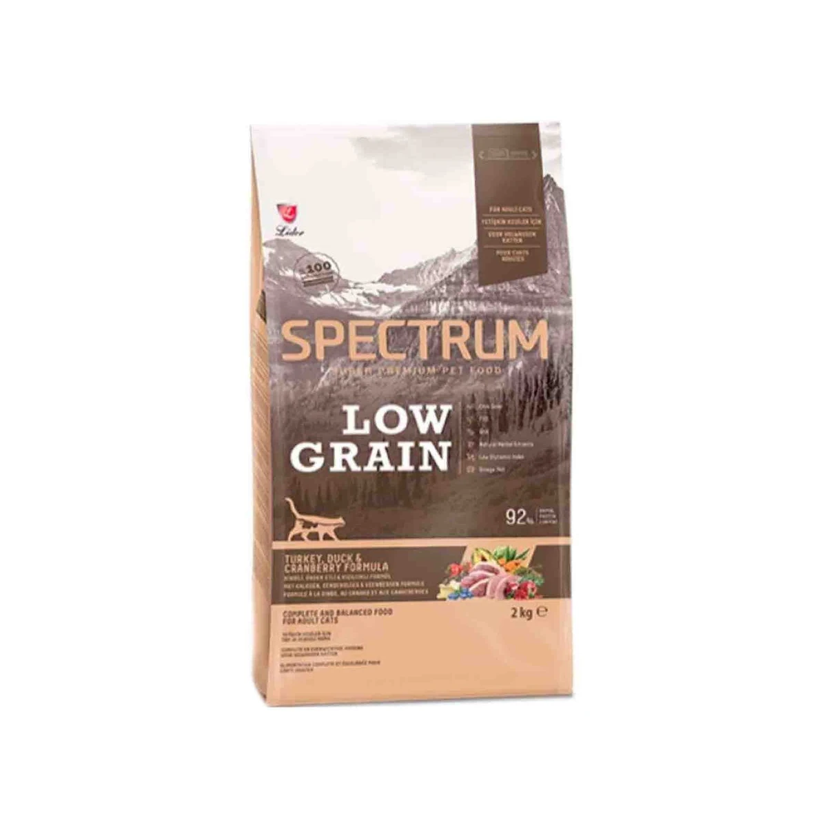 Spectrum Düşük Tahıllı Hindili Ördekli ve Yaban Mersinli Yetişkin Kedi Maması 2kg