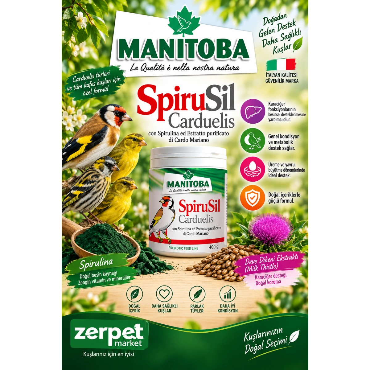 Manitoba Spirusil Carduelis 400gr - görsel 2