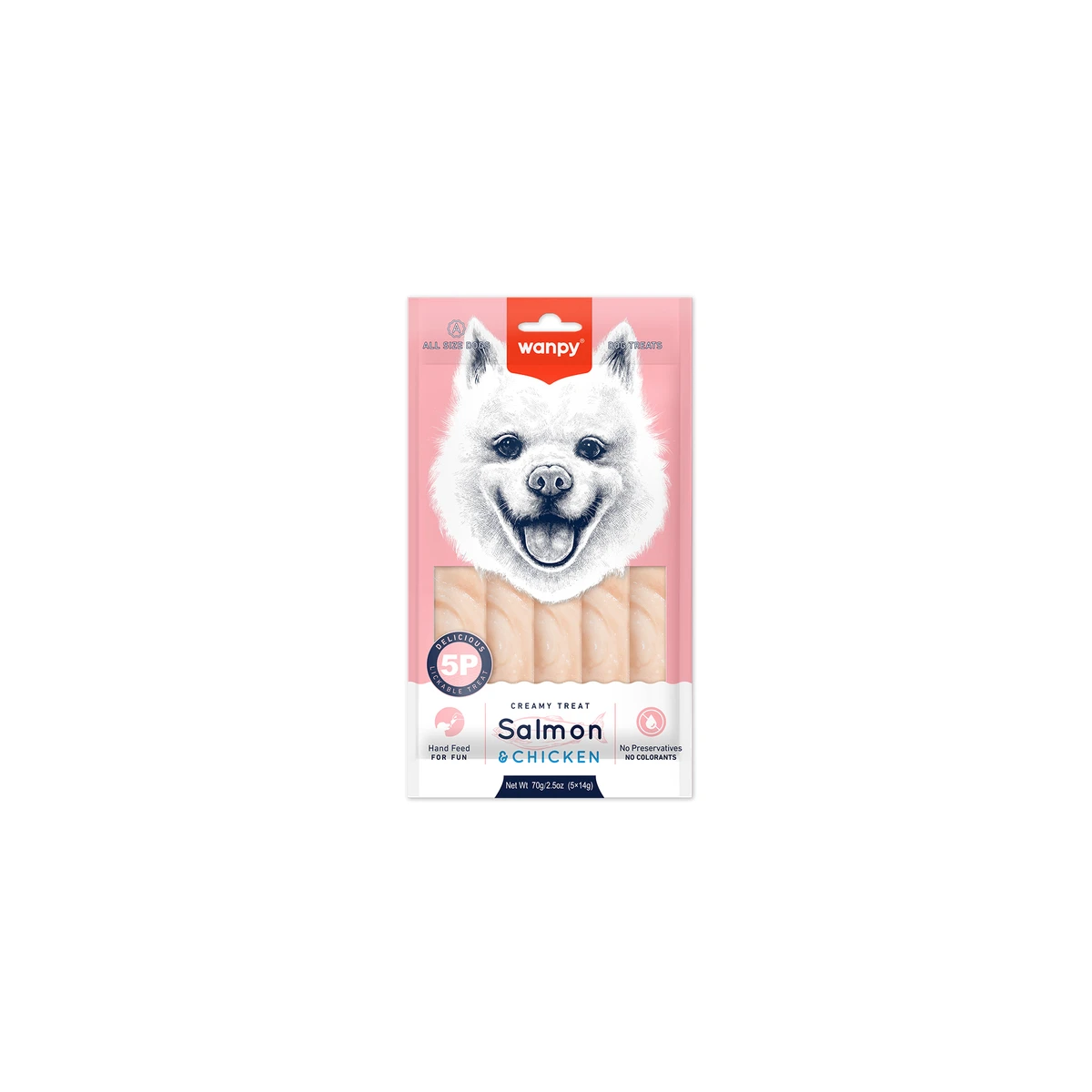 Wanpy Somonlu&Tavuklu Krema Köpek Ödülü 5x14g