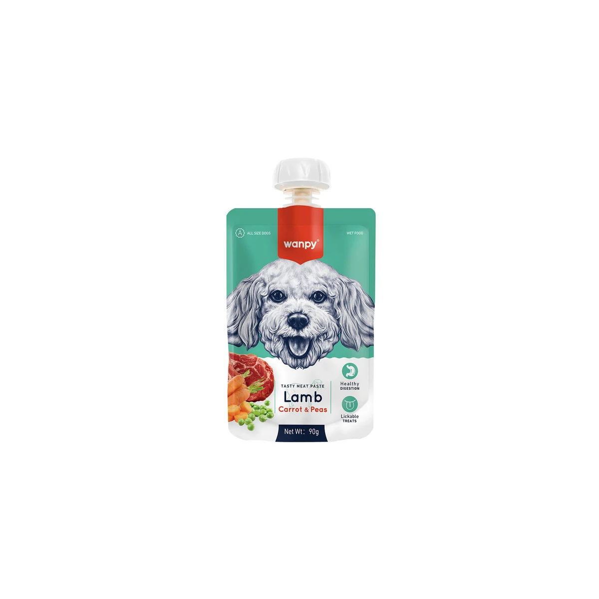 Wanpy Taze Kuzulu&Havuçlu Köpek Et Ezmesi 90 gr