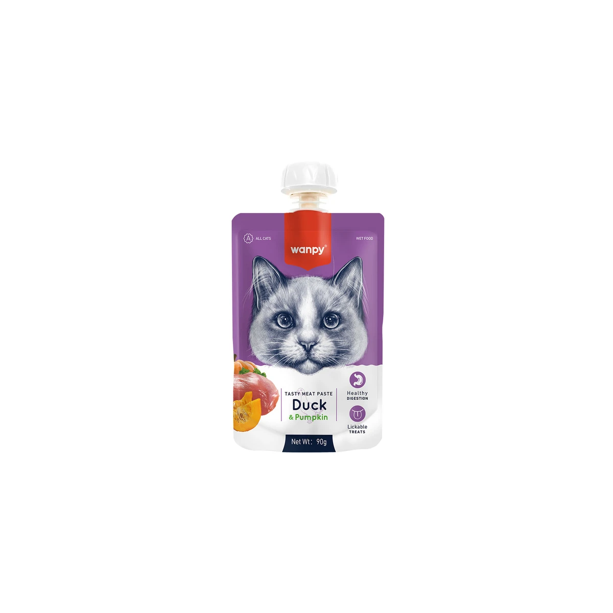 Wanpy Taze Ördekli&Bal Kabaklı Kedi Et Ezmesi 90 gr