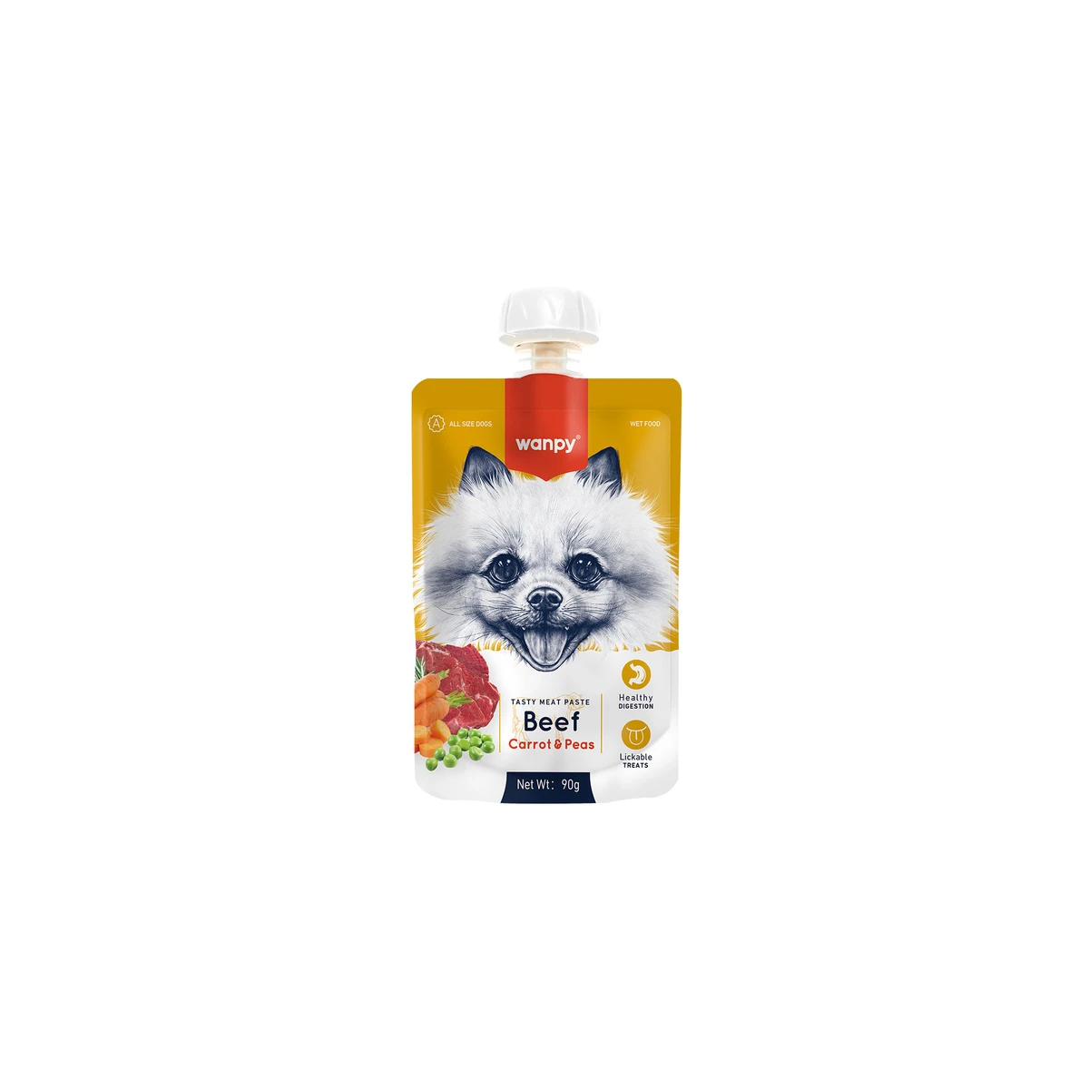 Wanpy Taze Sığır Etli&Havuçlu Köpek Et Ezmesi 90 gr